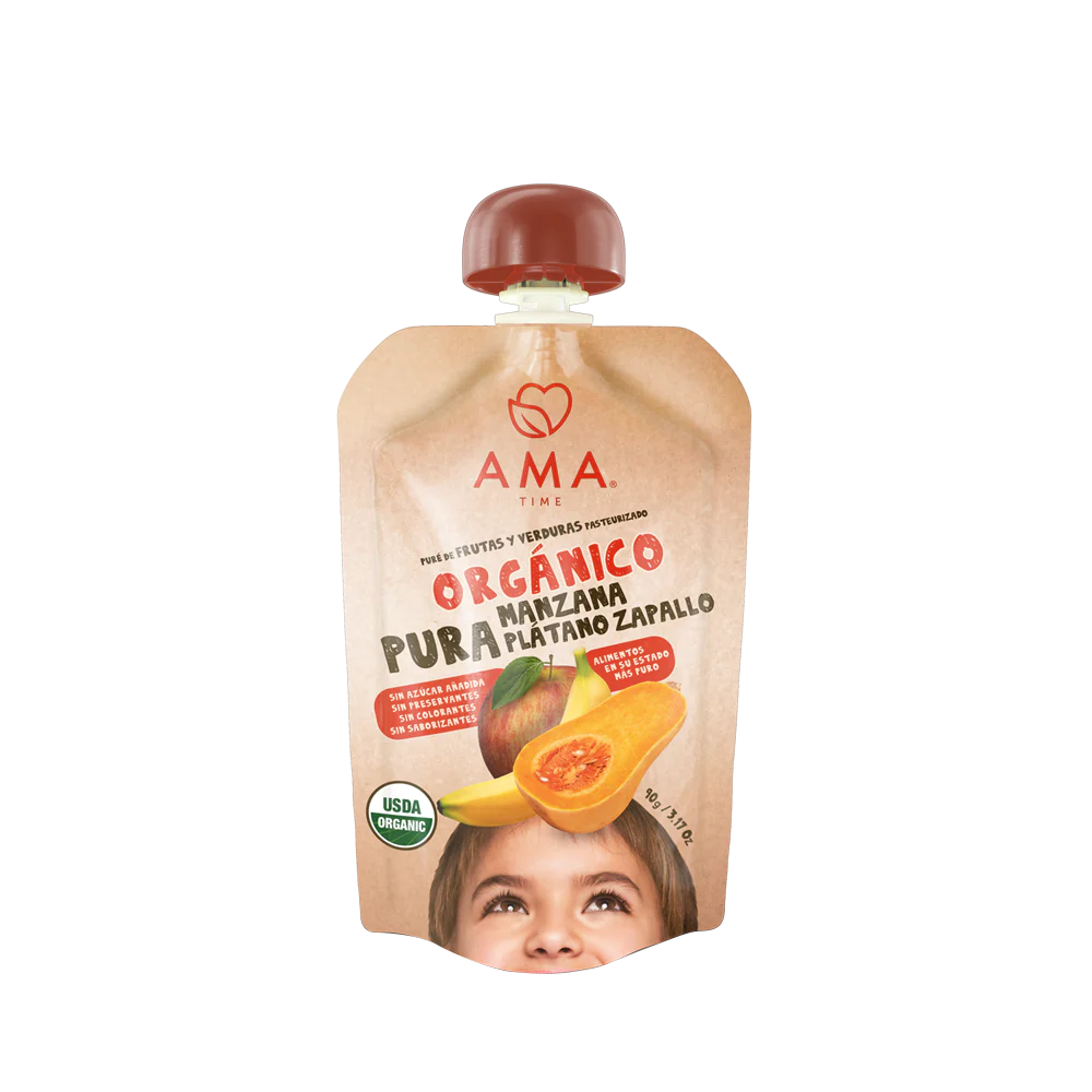 Puré Orgánico Manzana Plátano Zapallo 90 g