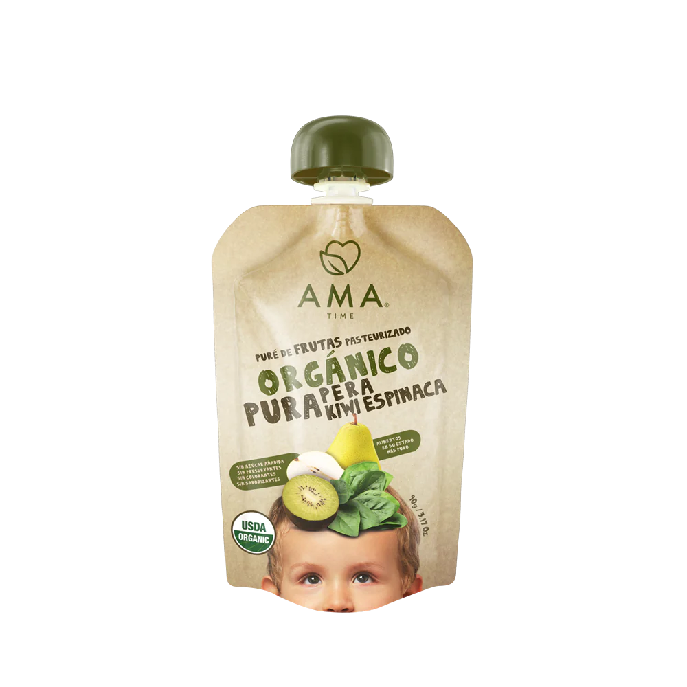 Puré Orgánico Pera Kiwi Espinaca 90 g