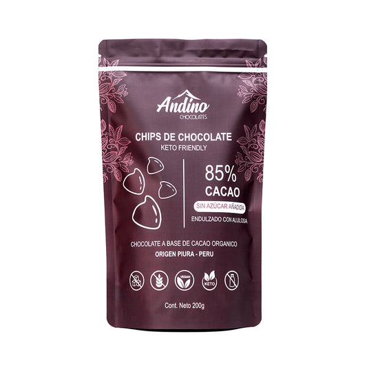 Chips de Chocolate Keto 85%