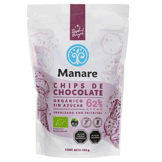 Chips sin Azúcar 62% Cacao Orgánico 400 g
