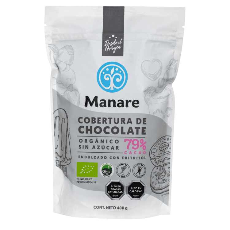 Cobertura sin Azúcar 79% Cacao Orgánico 400 g