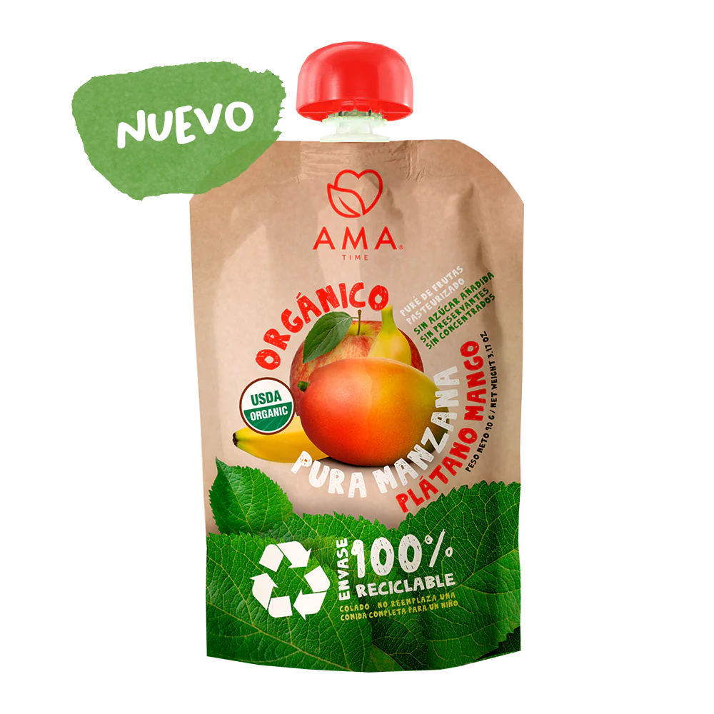Puré Orgánico Manzana Plátano Mango 90 g