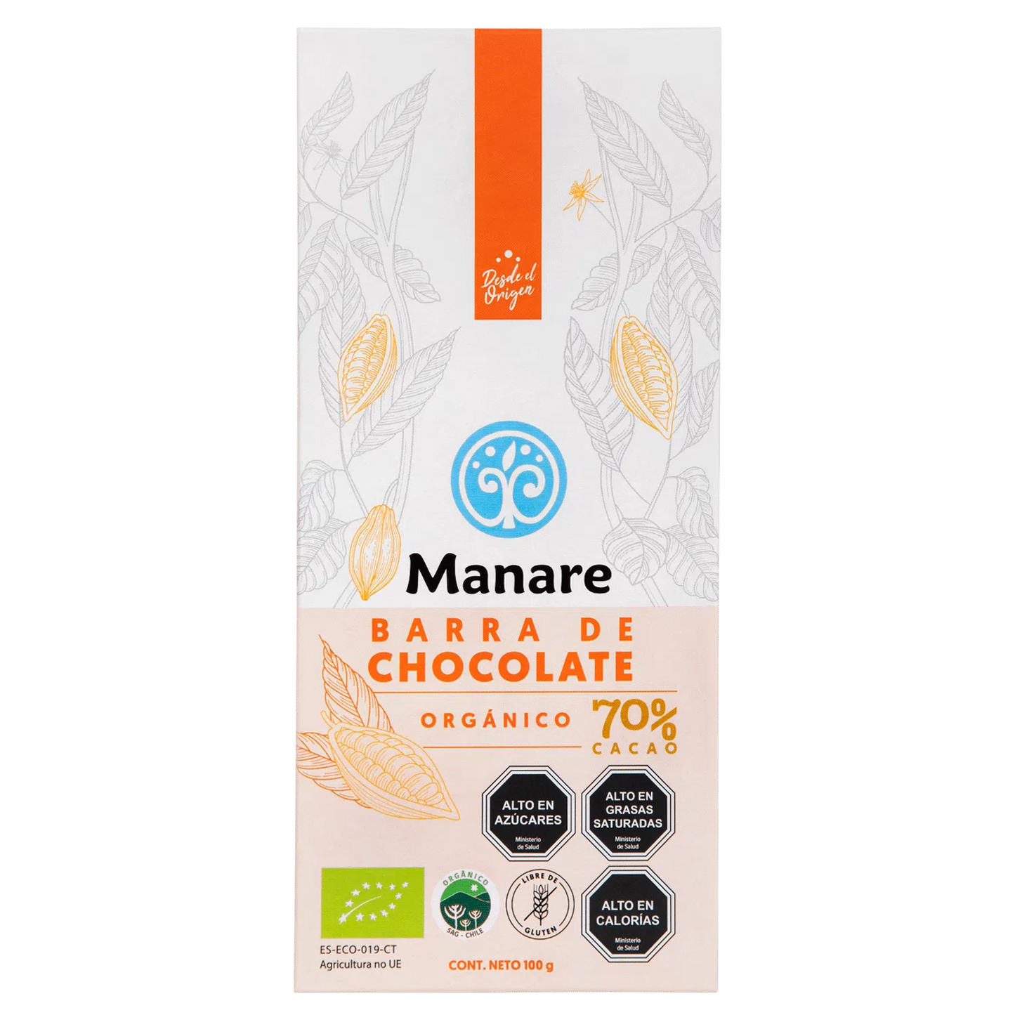 Chocolate 70% Cacao Orgánico 100 g