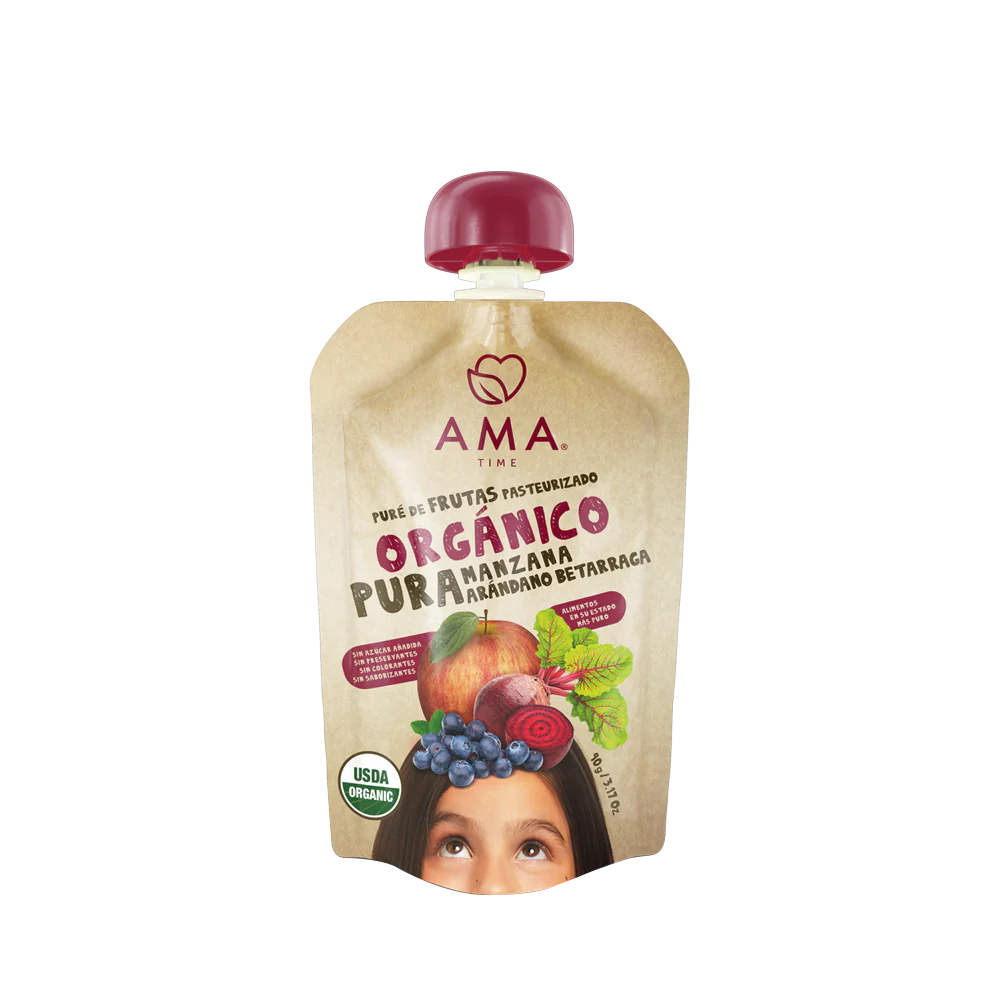 Puré Orgánico Manzana Arándano Betarraga 90 g