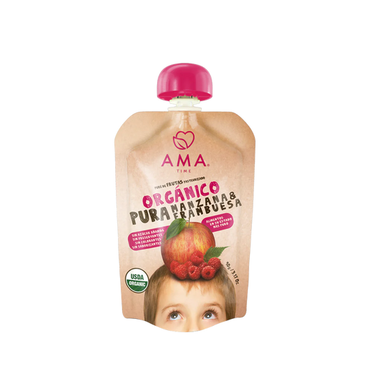 Puré Orgánico Manzana Frambuesa 90 g