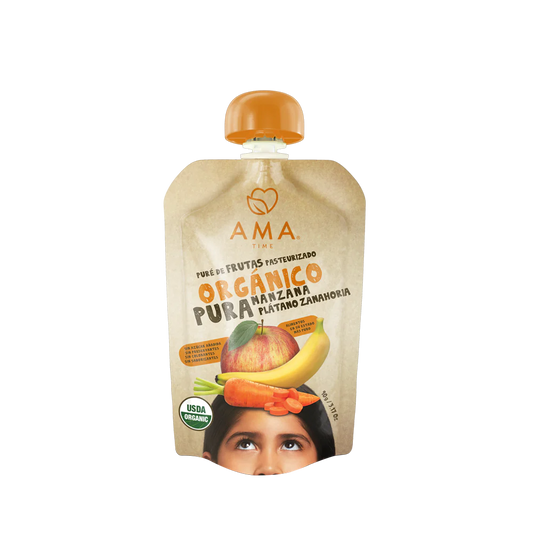 Puré Orgánico Manzana Plátano Zanahoria 90 g